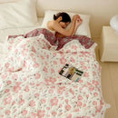 Axyaa Bamboo Jacquard Puff Blanket, Antibacterial Summer Bedspread