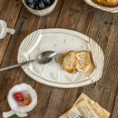 Axyaa French Embossed Plate - Elegant Western Dish for Pasta, Salad, and Desserts