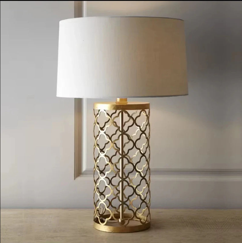 Nordic Modern Axyaa Metal Base Table Lamp with Fabric Lampshade