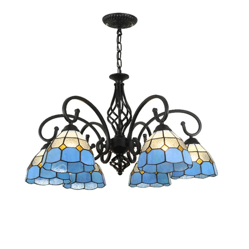 Axya Black Iron Art Mediterranean Chandelier for Living Room Dining Bedroom