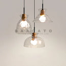 Nordic Art Wooden Pendant Lamp E27 Vintage Lighting by Axyaa