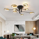 Axyaa LED Circle Ring Gold Chandelier Remote Control Lighting
