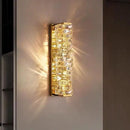 Axyaa Crystal Wall Sconces Lighting Chrome Glass Elegant Modern Lights