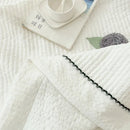 Axyaa Princess Bubble Yarn Quilt Set - French Style Quilted Comforter Blanket