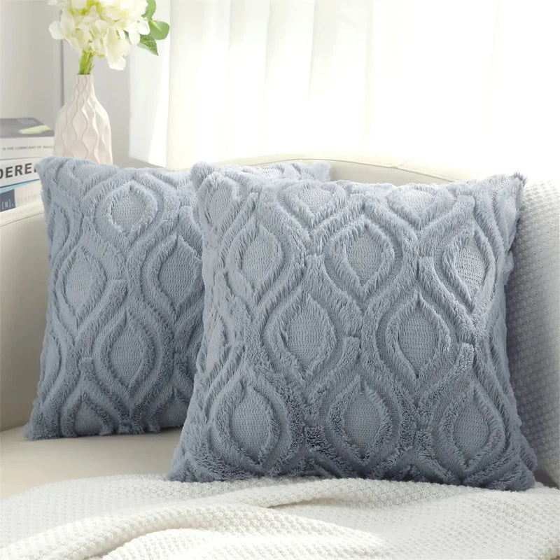 Axyaa Soft Plush Cushion Cover 45x45, Luxury Decorative Pillowcase for Living Room