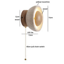 Axyaa Wood LED Wall Sconce with Pull Chain Switch for Staircase and Bathroom Mirror
