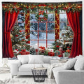 Winter Wonderland Tapestry: Christmas Tree Garland Window Wall Hanging by Axyaa