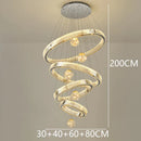 Axyaa Crystal Chandelier Stair Pendant Living Room Interior Lighting