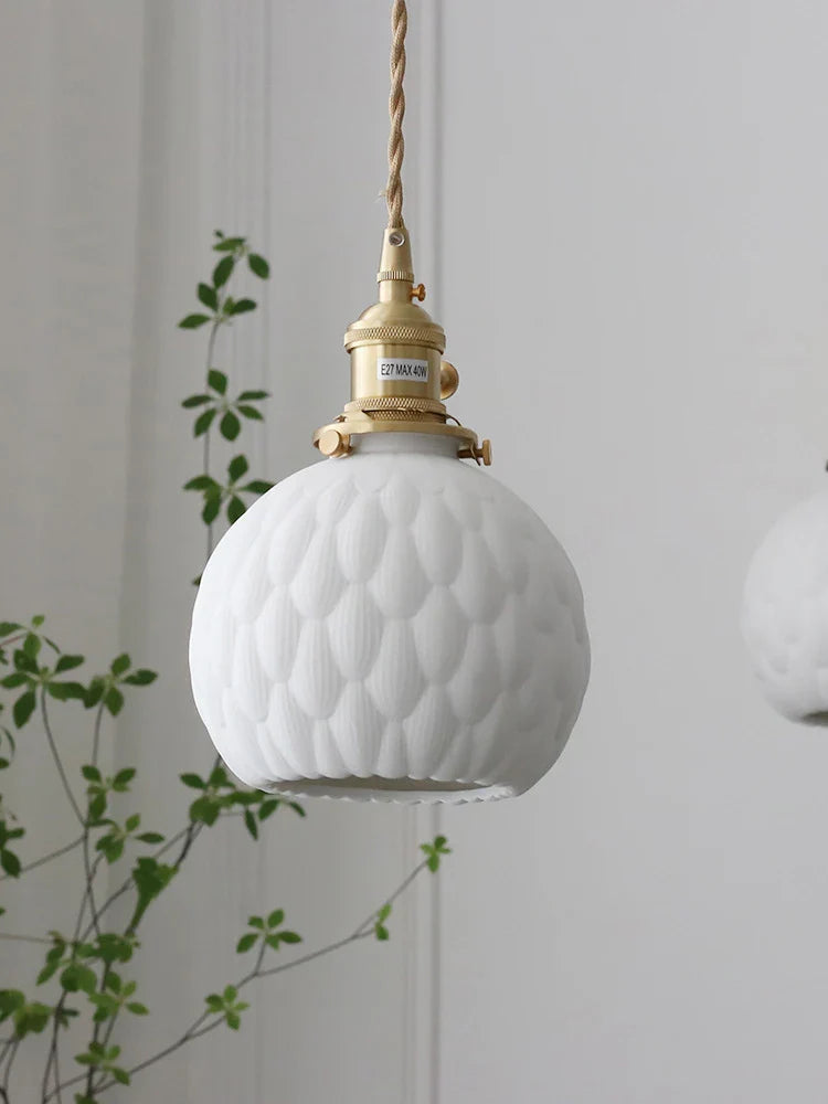 Axyaa Nordic Ceramic Pendant Lights for Restaurant and Bedside Chandelier