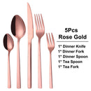 Axyaa Black Stainless Steel Cutlery Set - Knife Fork Spoon Dinnerware Kitchen Utensils