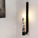 Axyaa Marble & Metal Wall Lamp, Elegant E14 Sconce for Hotel, Bedroom & Stairs