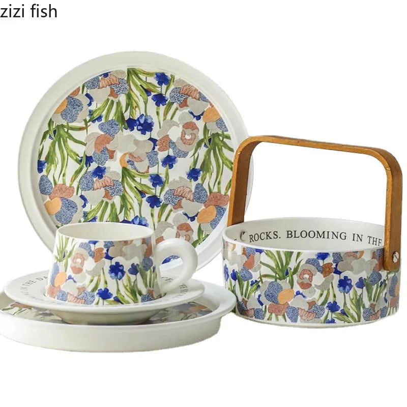 Axya Vintage Floral Ceramic Dining Set