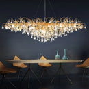 Axyaa Luxury Crystal Chandelier: Elegant Villa Pendant Lamp for Modern Living Décor