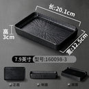 Axyaa Melamine Black Dinner Plate Set - Thick Sushi Pans, Imitation Porcelain Tray