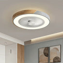 Axyaa Bladeless Remote Control Wood LED Ceiling Fan-Light, Modern Low Profile Square/Round Design