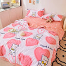 Axyaa Summer Quilts: Princess Style Floral Cartoon Bedspread, Washable Single Queen Comforter