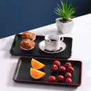 Axyaa Black Wood Grain Rectangular Tray for Kitchen Tableware and Cup Storage