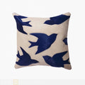 Axyaa Klein Blue Cowhide Pillow Sofa Cushion - Handmade Luxury Peace Dove Embossed