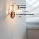 Axyaa Clear Glass LED Wall Light Fixture Walnut Bedside Lamp