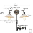 Axyaa 2-Light LED Wall Sconce with Pull Chain Switch for Coffee Bar, Bedroom, Bathroom