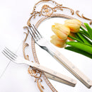 Axyaa Silver Acrylic Handle Cutlery Set, Stainless Steel Western Dinner Flatware