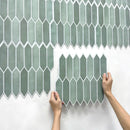 Axyaa 3D Green Tile Sticker, Self-adhesive Backsplash for Kitchen & Bathroom