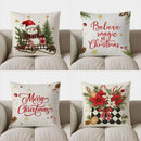 Snowman Sleigh Christmas Decorative Pillow Cover for Sofa Bedroom Car by Axyaa