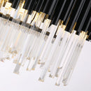 Axyaa Luxury LED Crystal Chandelier for Living & Dining Room - Black Tube Design