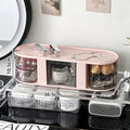 Axyaa Double-Layer Makeup Organizer: Brush Tube Compartment Drawer for Dressing Table