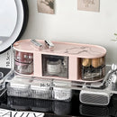 Axyaa Double-Layer Makeup Organizer: Brush Tube Compartment Drawer for Dressing Table