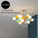 Axyaa Modern Chandelier: Macaron Warm Ceiling Light for Bedroom, Living Room, Dining Room