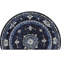 Axyaa Semi-circle Ethnic Floral Floor Mat: Retro Art, Geometric Design, Stain-resistant Rug