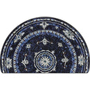 Axyaa Semi-circle Ethnic Floral Floor Mat: Retro Art, Geometric Design, Stain-resistant Rug
