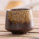 Coarse Pottery Glazed Teacups Set by Axyaa - Japanese Style Coffee Mugs for Home Decor