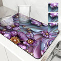 Axyaa Flower Kitchen Absorbent Mat - Quick Dry Dish Drying & Bathroom Drain Pad