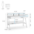 Axyaa 47" Computer Desk with Storage Shelf, Drawers & Monitor Stand