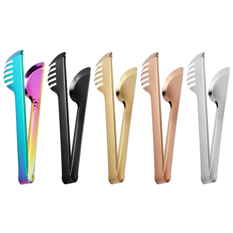 Axyaa Stainless Steel Non-Stick Food Tongs BBQ Clips for Home Cooking