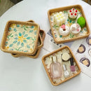 Axyaa Rattan Storage Tray for Snacks, Fruits, Bread, and Sundries Organizing