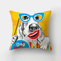 Axyaa Cartoon Dogs Feather Print Pillowcase Home Decor Sofa Seat Cushion Cover