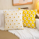 Axyaa Yellow Flower Embroidery Pillow Cover 45X45 Cojines Home Decor Sofa