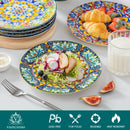 Axyaa Porcelain Dinner Plates Set for 6 - Scratch Resistant Breakfast & Dinnerware