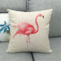 Flamingo Striped Animal Pillow Case for Living Room Sofa by Axyaa
