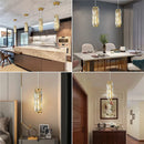 Axyaa Modern Black Crystal Pendant Chandelier - Small Gold Crystal Lighting for Kitchen & Entryway