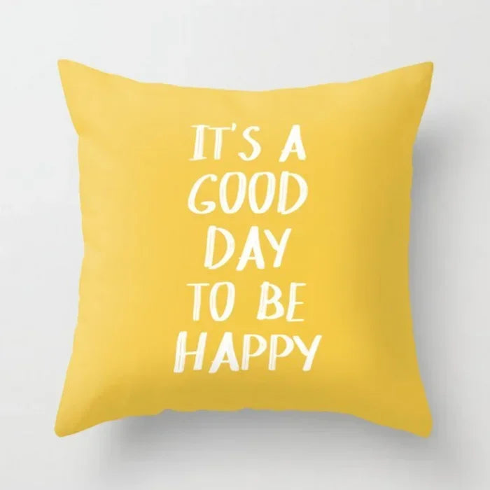 Yellow Giraffe Design Throw Pillow Cover for Home Decor by Axyaa