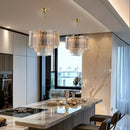 Luxury Murano Glass Chandelier by Axyaa: Elegant French Glass Tube Hanging Pendant Lighting
