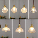 Axyaa Modern LED Glass Copper Pendant Light with Knob Switch