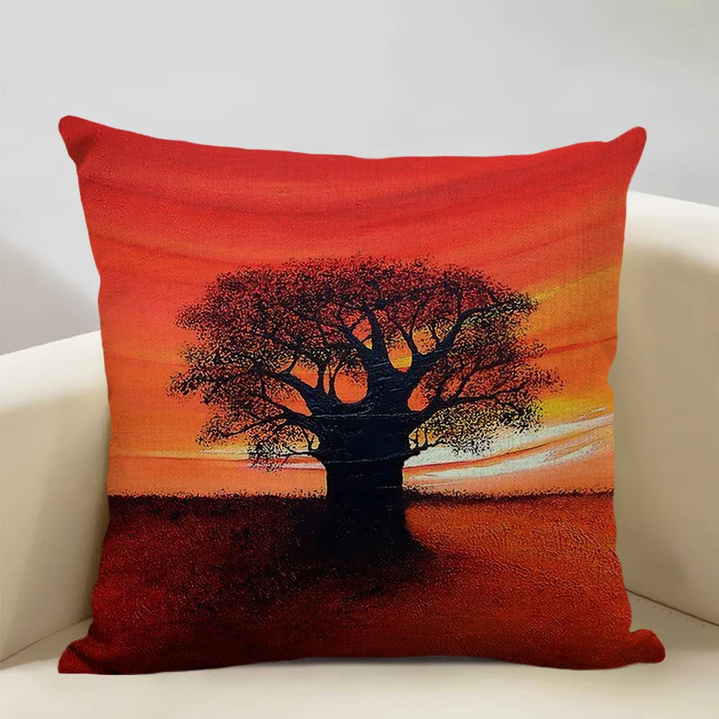 Axyaa African Oil Painting Sofa Pillow Case - Unique Living Room Decor