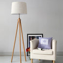 Axyaa Rattan Stand Floor Lamp - Nordic Design Wooden Tripod Standing Lamp
