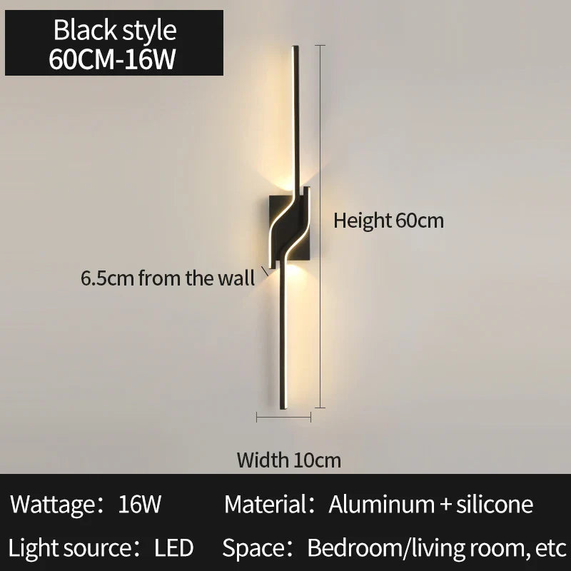 Axyaa Modern LED Black Wall Light Sconce for Indoor Lighting Decor