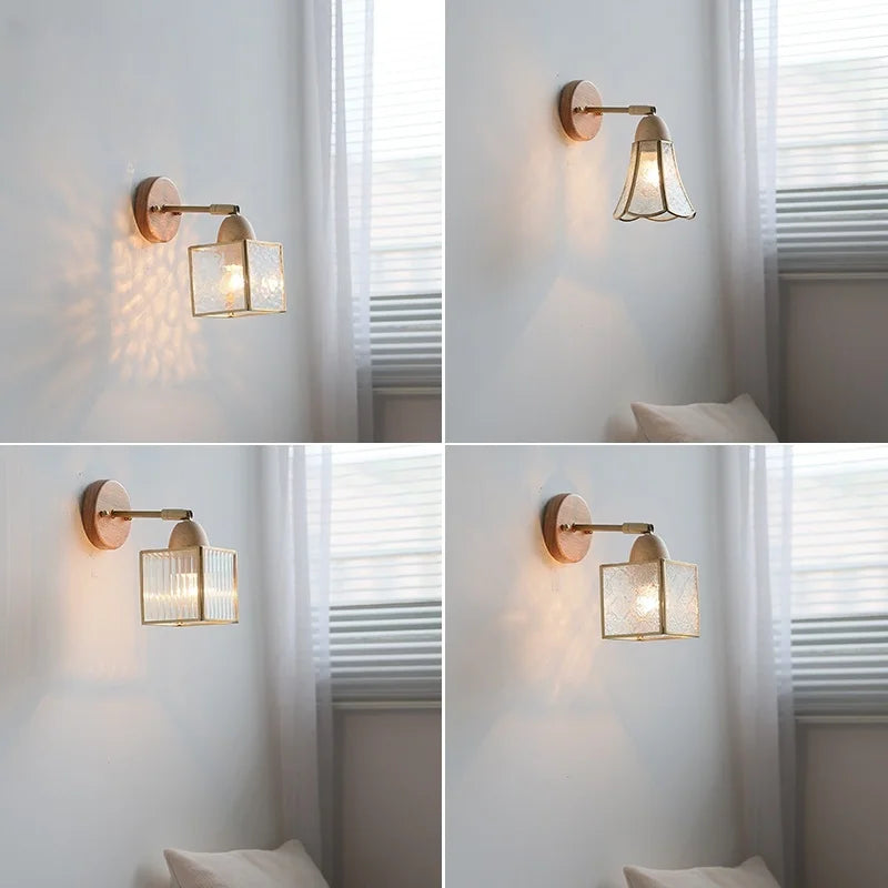 Axyaa Clear Glass LED Wall Light with Pull Wire Switch